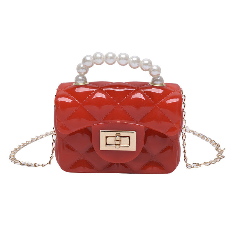 Silicone Pearl OneShoulder Crossbody Kids Bag Lightweight