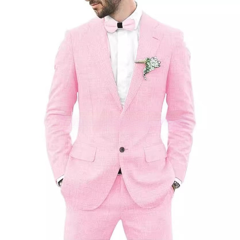 Men's Suit Wedding Party Suit Slim Fit Casual Coat Trousers