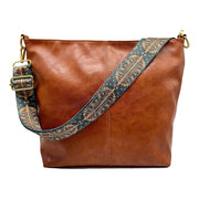 Women’s PU Leather Sling Bag – Medium Zipper Handbag, Brown