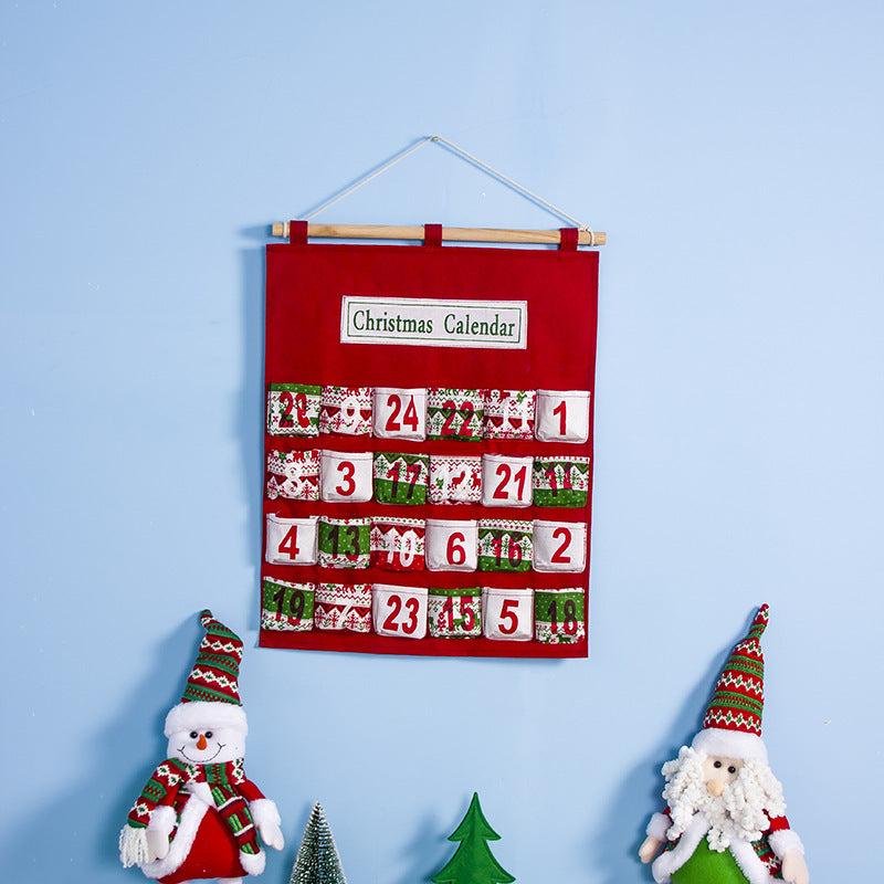 Christmas Hanging Calendar Storage Bag Decoration