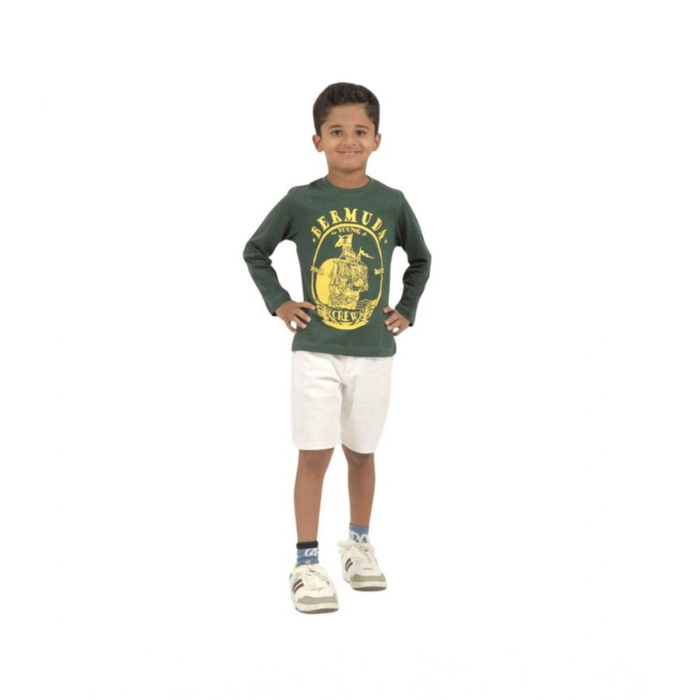 Generic Pack of 3 Boy's Cotton Printed Full Sleeve T-Shirt's (Multicolor)