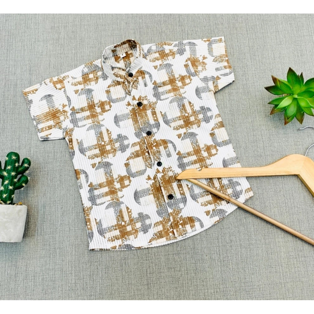 Generic Boy's Cotton Blend Printed Short Sleeve Shirt (MultiColor)