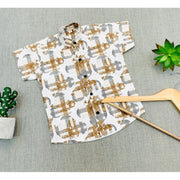 Generic Boy's Cotton Blend Printed Short Sleeve Shirt (MultiColor)