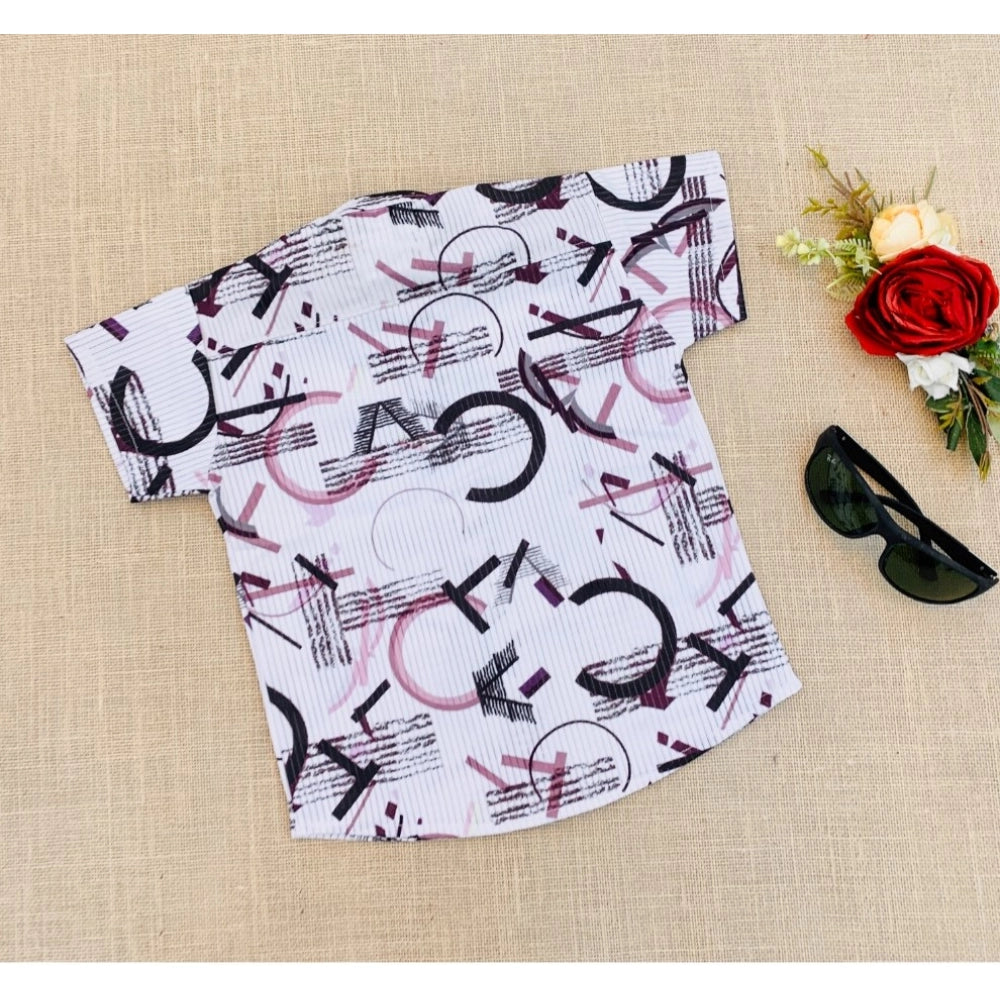 Generic Boy's Cotton Blend Printed Short Sleeve Shirt (MultiColor)