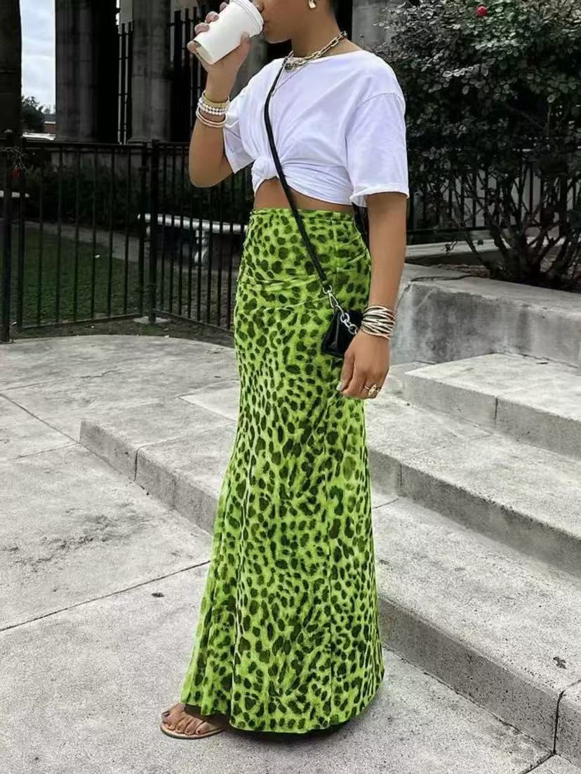 Leopard Print Bodycon Mini Skirt – Women’s High Waist Streetwear Hip Skirt