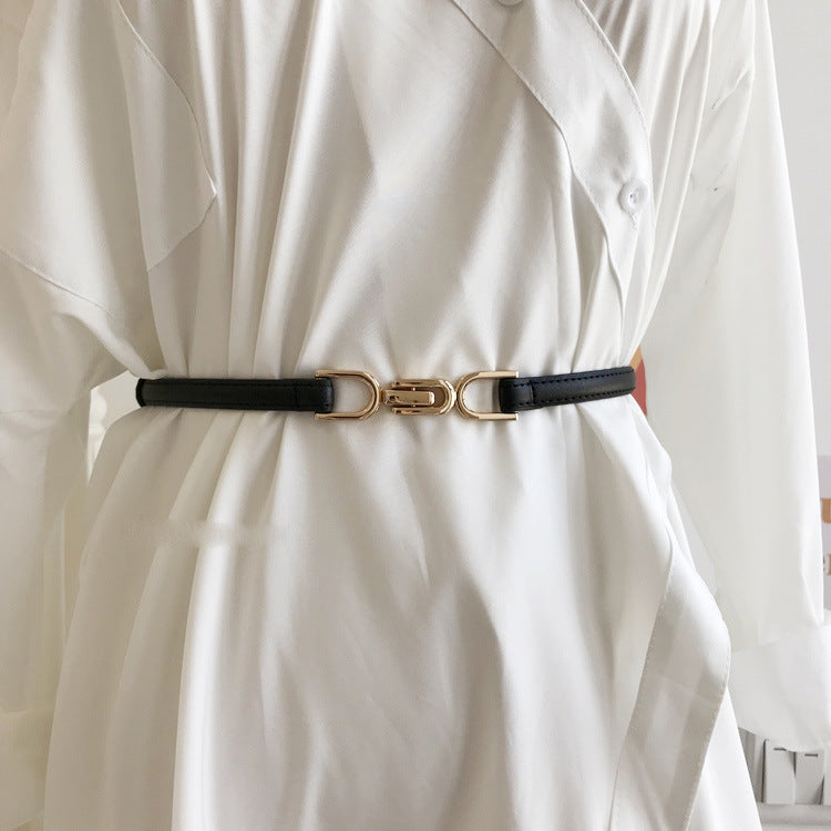 Women's Double Buckle Dress Belt