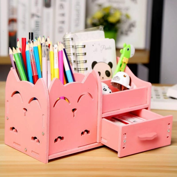 Multi-Function Cartoon Pen Holder – Creative Small Desktop Storage Box