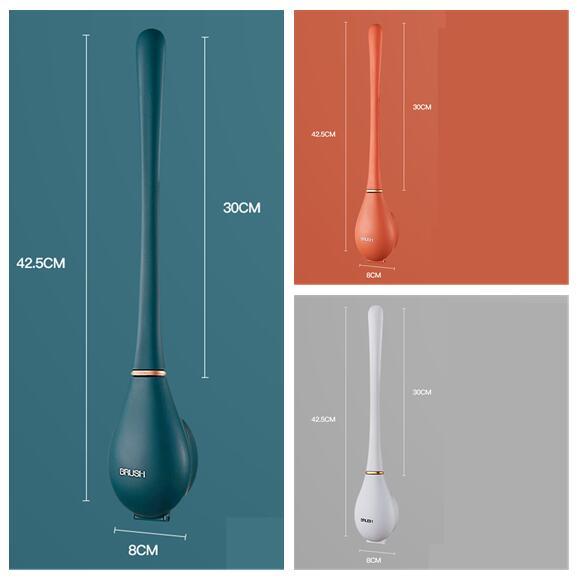 Wall-Mounted Silicone Toilet Brush – Long-Handled Household Cleaner
