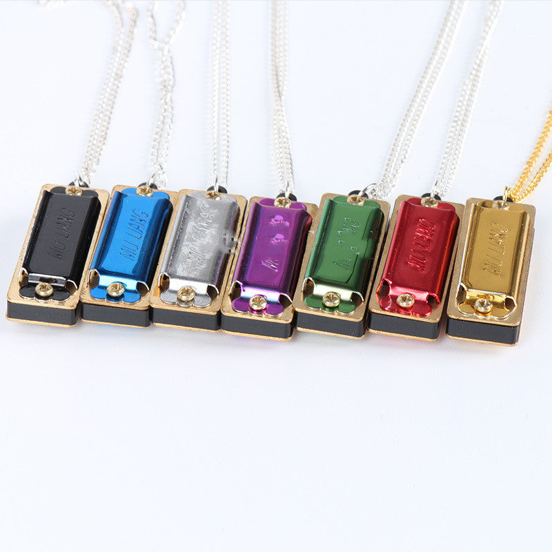Compact Copper-Plated Chrome Necklace Monophonic Harmonica