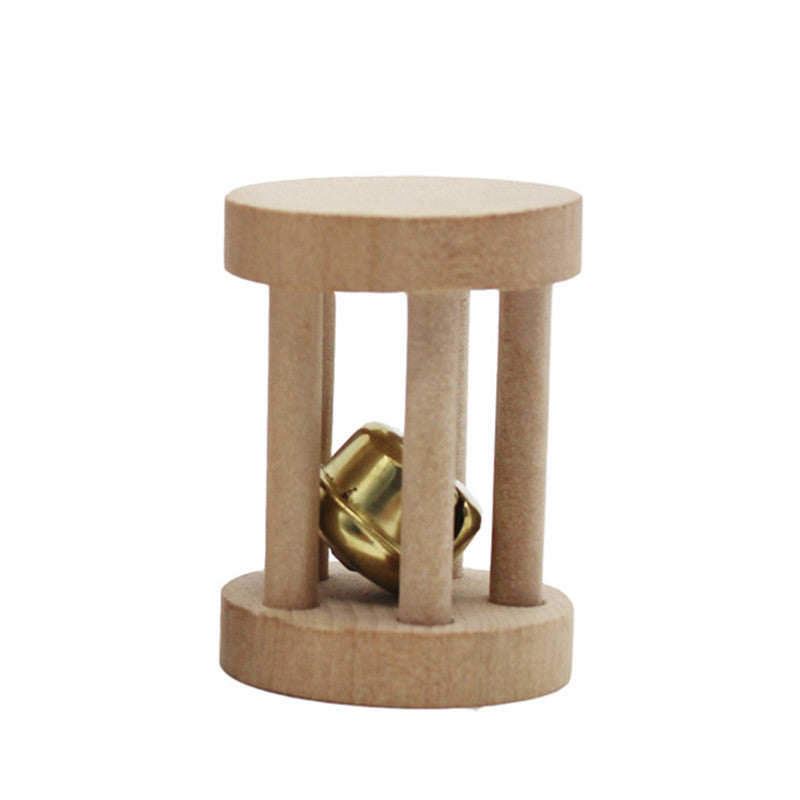 Wooden Grind-Billed Baby Bird Bell Rattle Toy for Stress Relief