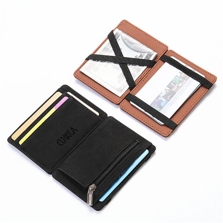 PU Creative Men's Magic Wallet Flip Card Holder