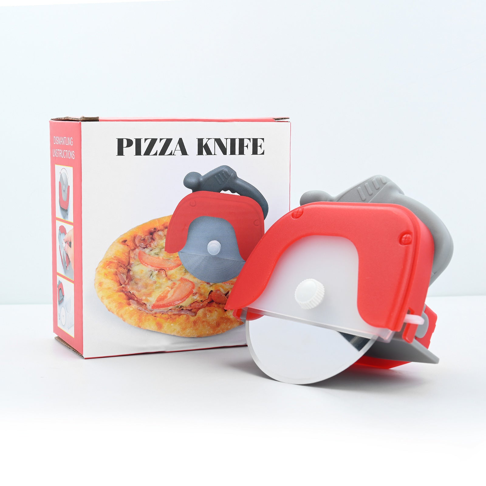 Stainless Steel Round Roller Pizza Cutter – Creative Single Wheel Cake Cut Knife