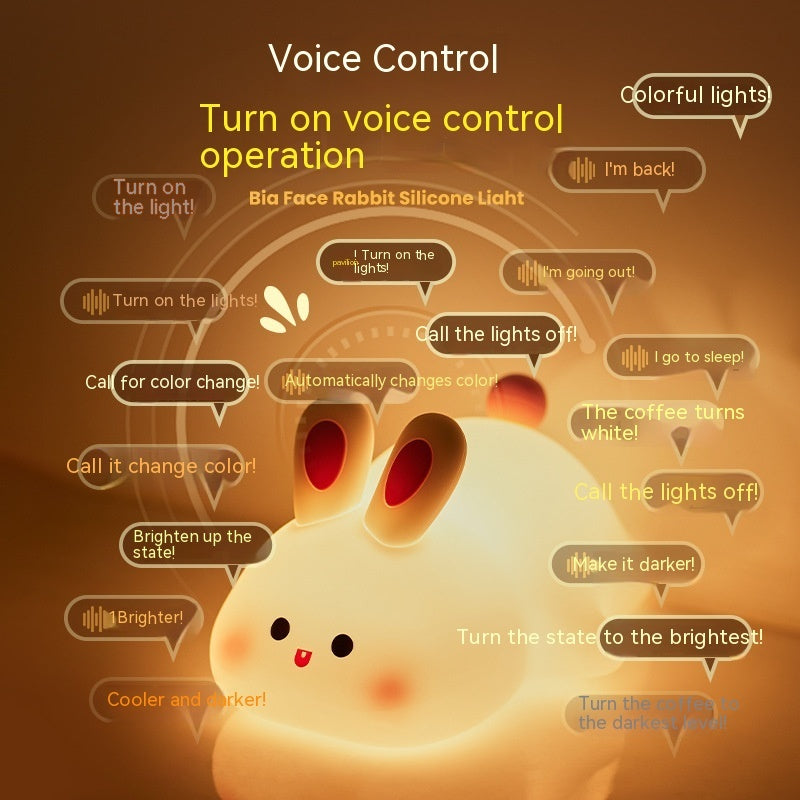Silicone Rabbit LED Night Light With Touch Sensor Safe