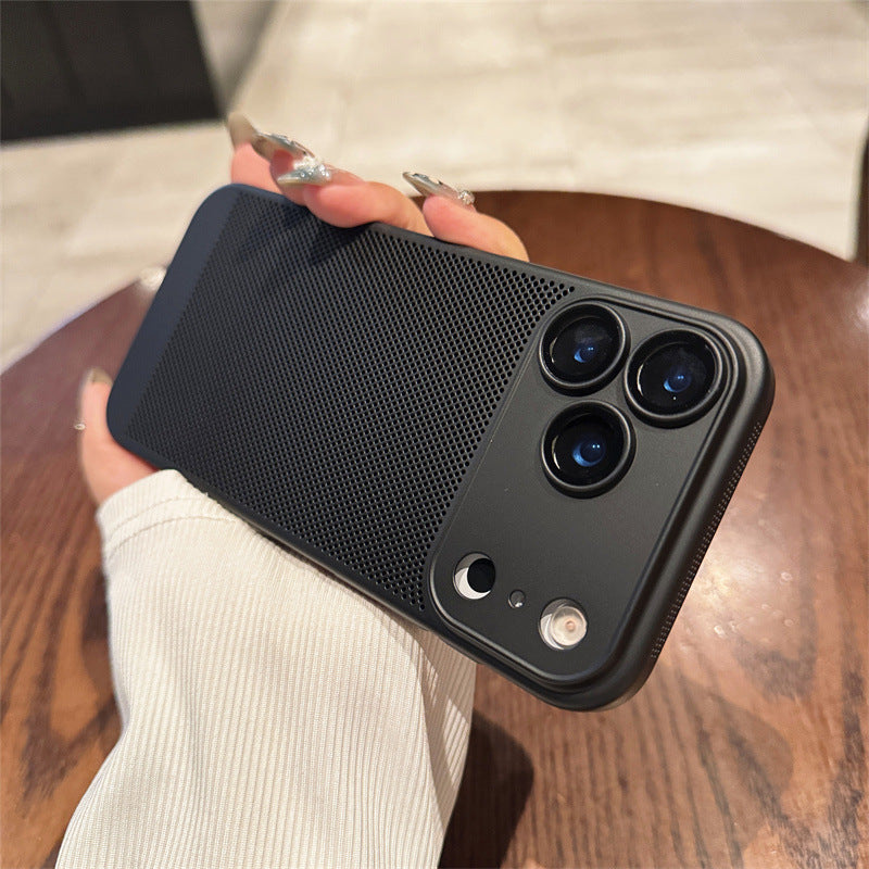 Heat Dissipation Mesh Phone Case with Lens Protector Breathable Frosted Cover for 17 Series
