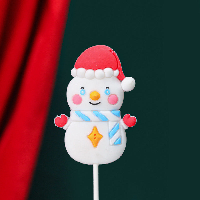 Santa Snowman Christmas Tree Card Birthday