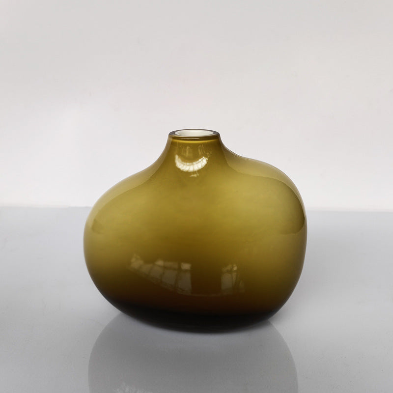 Nordic Light Luxury Glass Small Vase Ornament Decoration Retro
