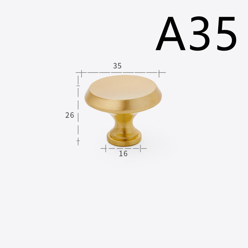 Pure Copper Cabinet Door Handle Golden Light Luxury Brass Handle