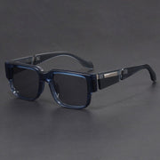 Gray Blue Square Thick Frame UV-Proof Retro Sunglasses