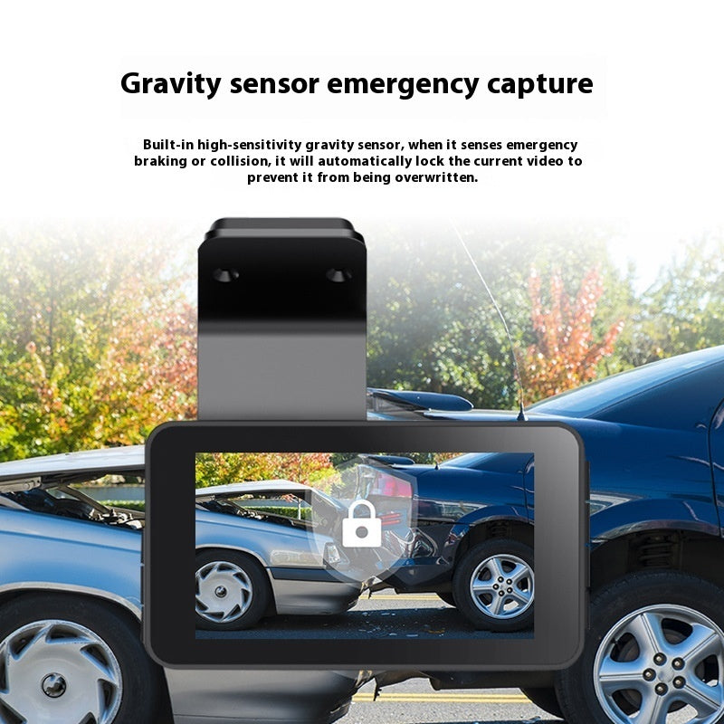 Dual Lens Dash Cam – 4-Inch Night Vision Hidden Recorder