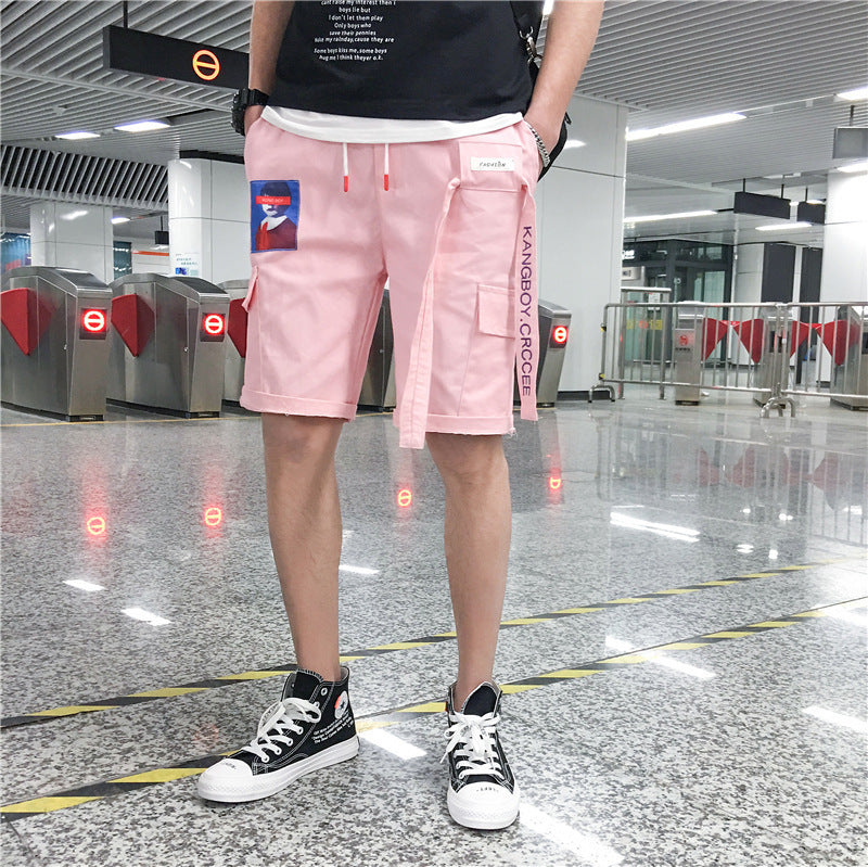 Men's Hip Hop Cotton Shorts Relaxed Fit Letter Pattern
