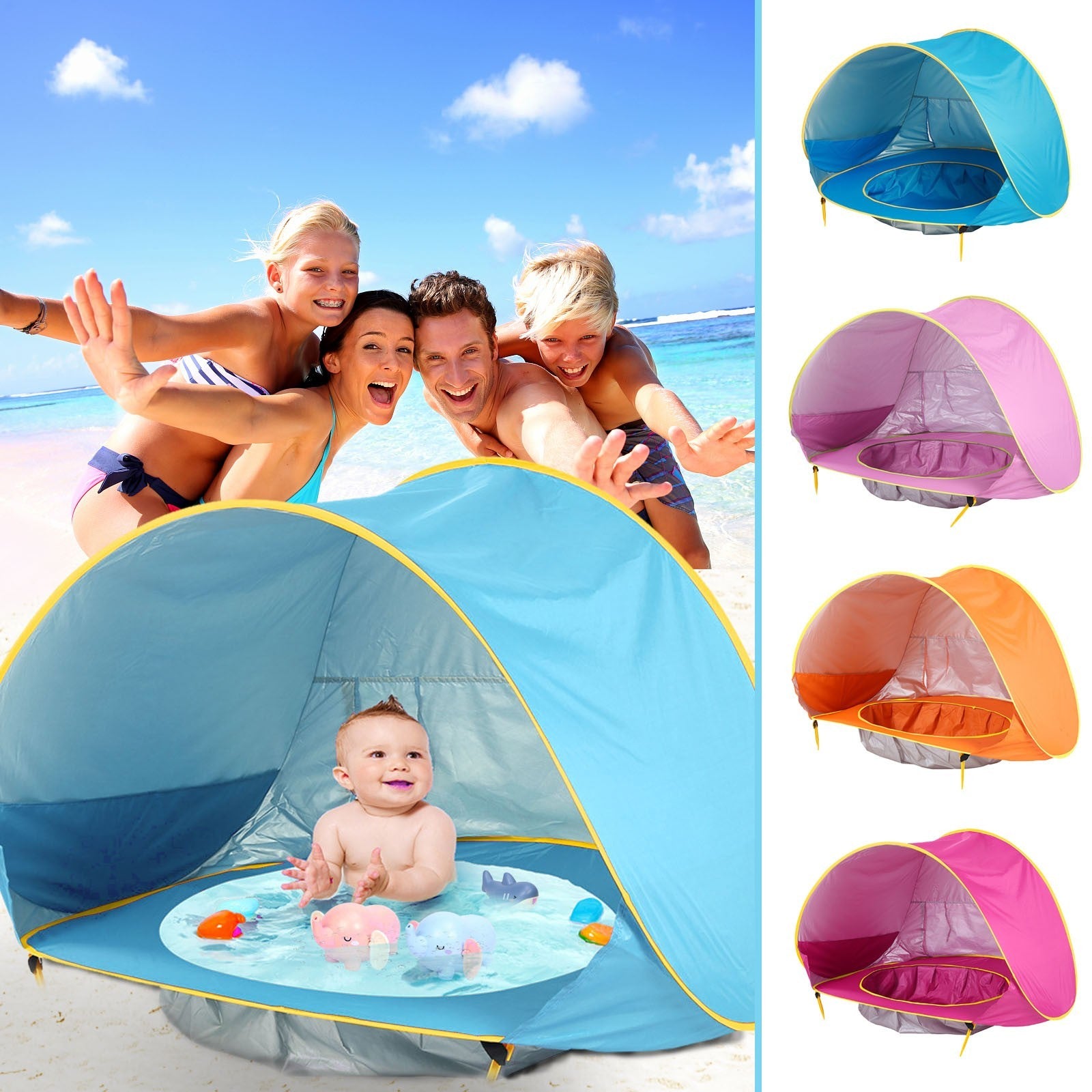 Baby Beach Tent – Portable UV Protection Sun Shelter with Shade Pool and Playhouse for Infants and Kids