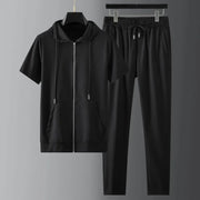 Men's Lightweight Fashion Short Sleeve Trousers Two Piece Set
