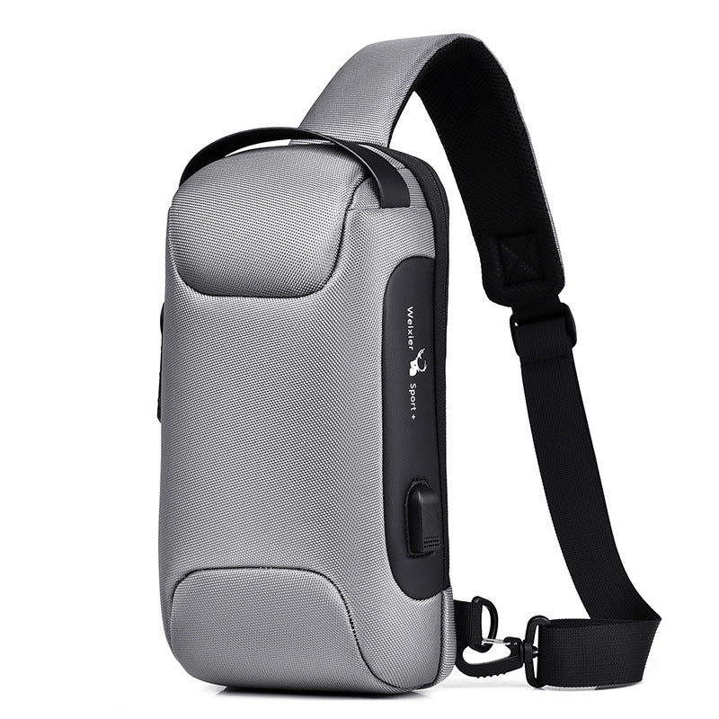 Waterproof USB Anti-Theft Oxford Crossbody Sling Bag for Men