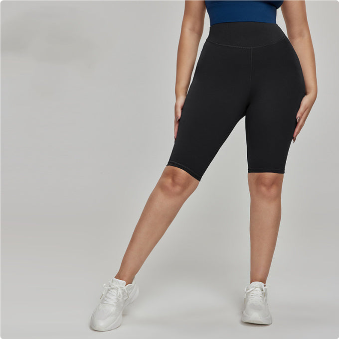Nylon Plus Size Sports Shorts High Waist