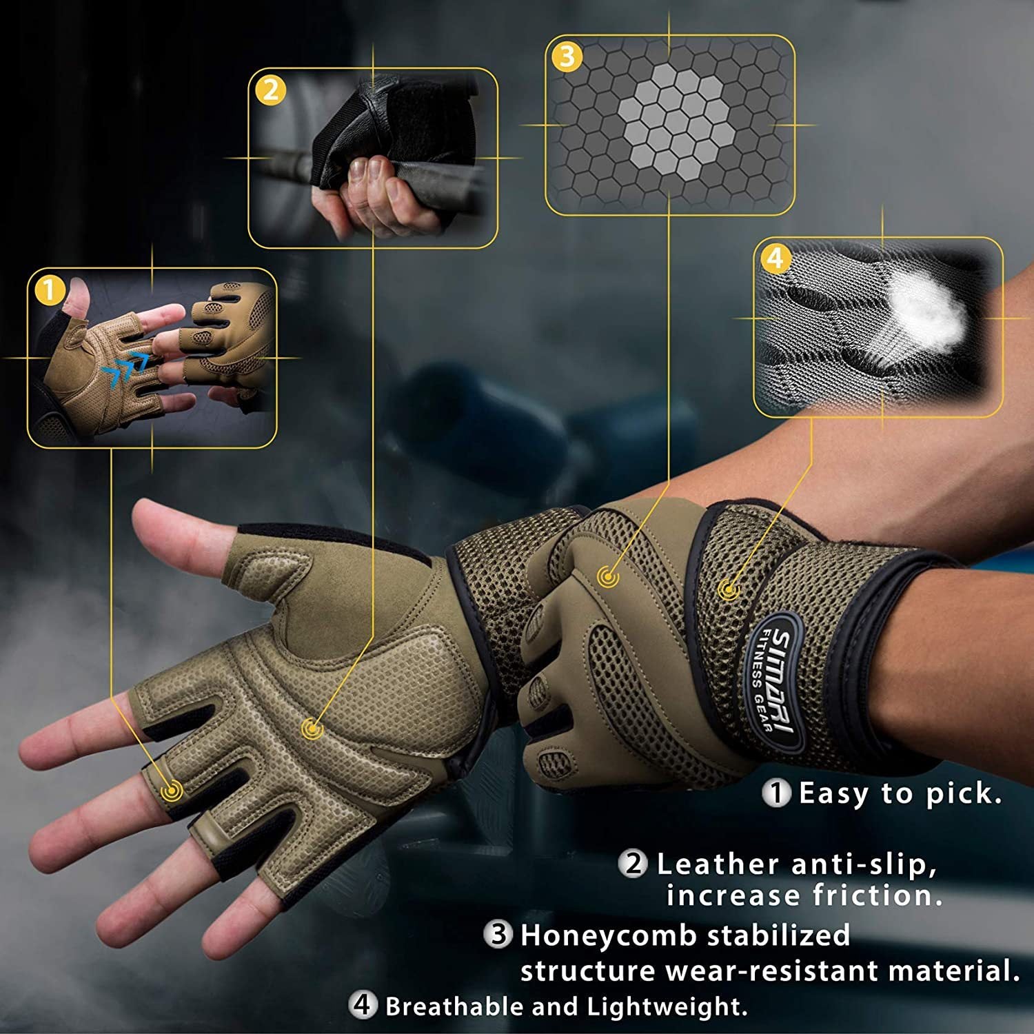 Fitness Training Gloves – Palm Protection for Gym, Cycling & Running