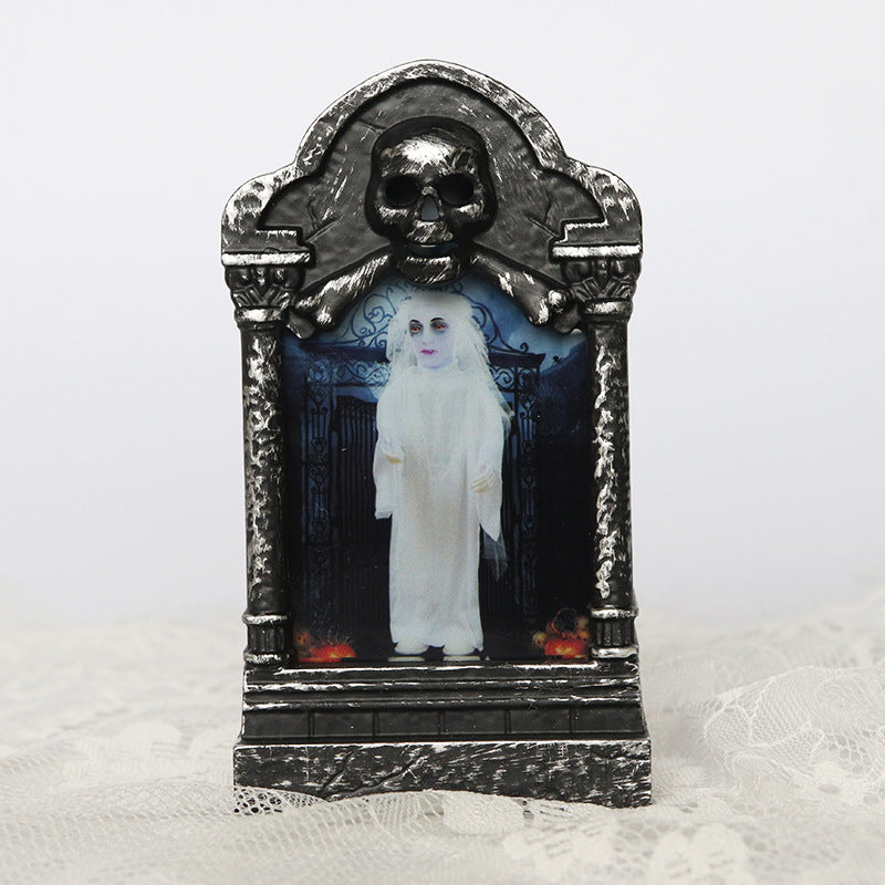LED Skull Candle Lamp – Resin Halloween and Christmas Decoration Light with Batteries Included