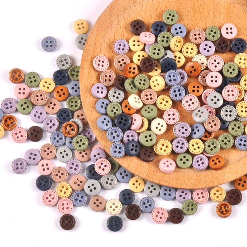 Morandi Color Wooden Round Button Clothing