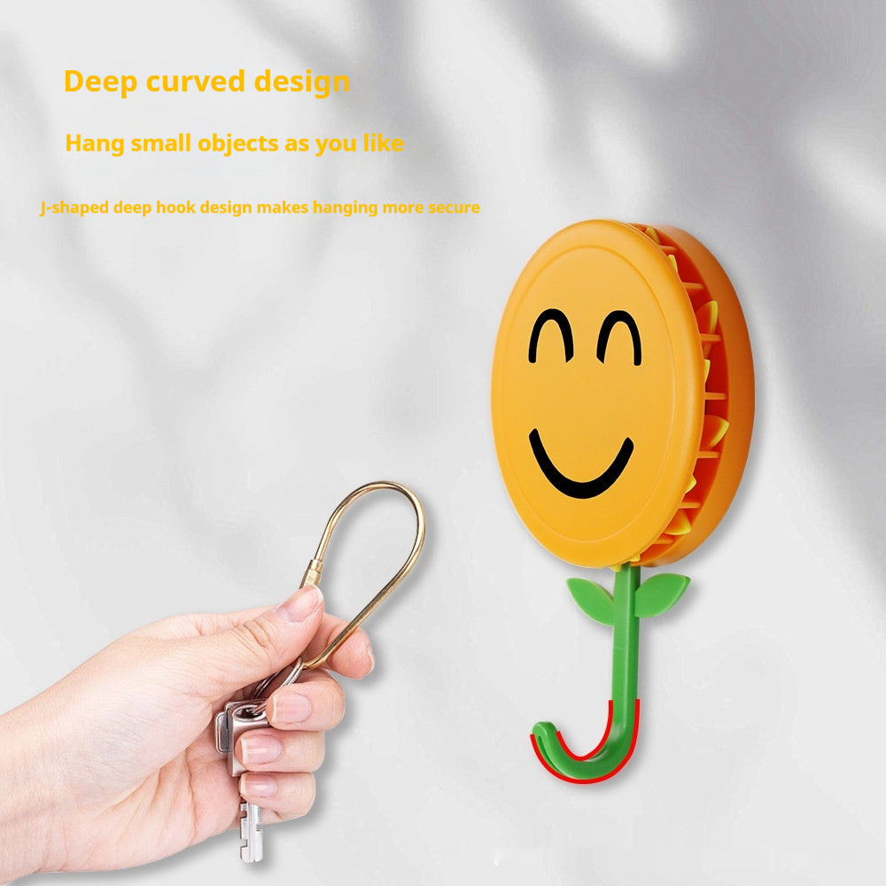 Creative Cartoon Hook Retractable Flowering Sunflower Behind The Kitchen Door Punch-free Refridgerator Magnets