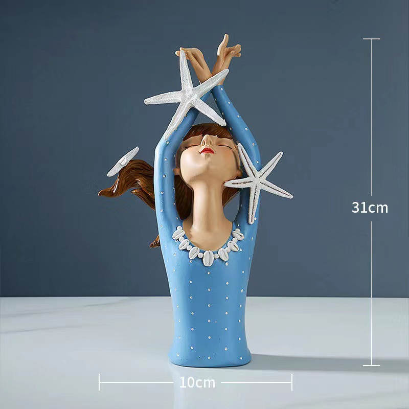 Bouquet Girl Ornament Home Ornament Resin Nordic Light Luxury