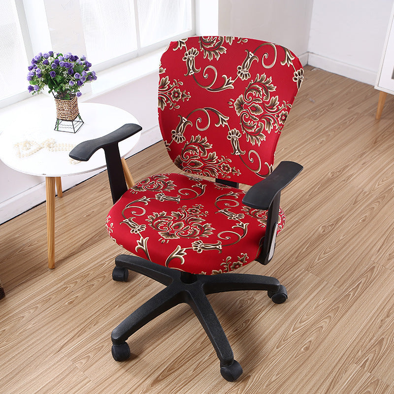 Modern Striped Polyester Split Universal Office Swivel Chair Cover