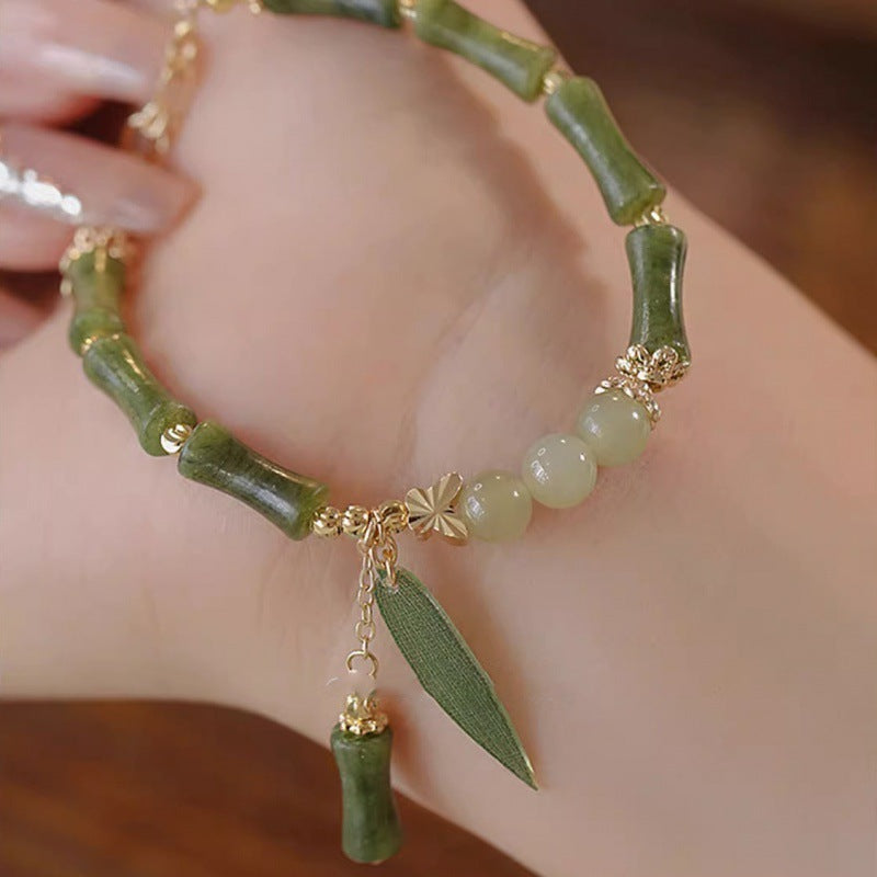Chinese Style Bamboo Leaf Bracelet For Women