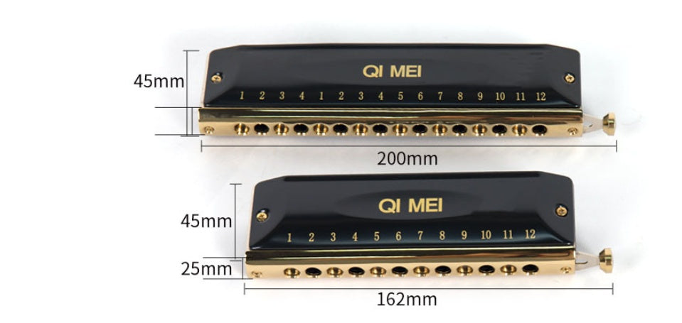 Premium Copper-Covered 12-Hole Chromatic Harmonica