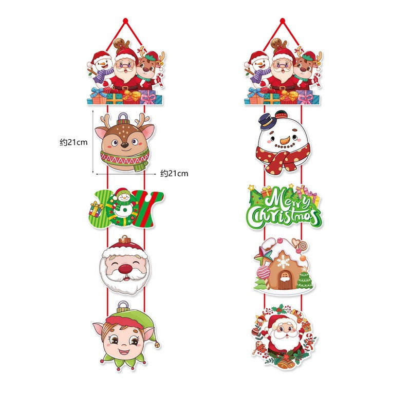 Christmas Scene Layout Cartoon Decoration Door Curtain