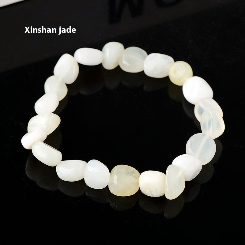 Natural Amethyst Large Particle Gravel Rolling Stone Bracelet