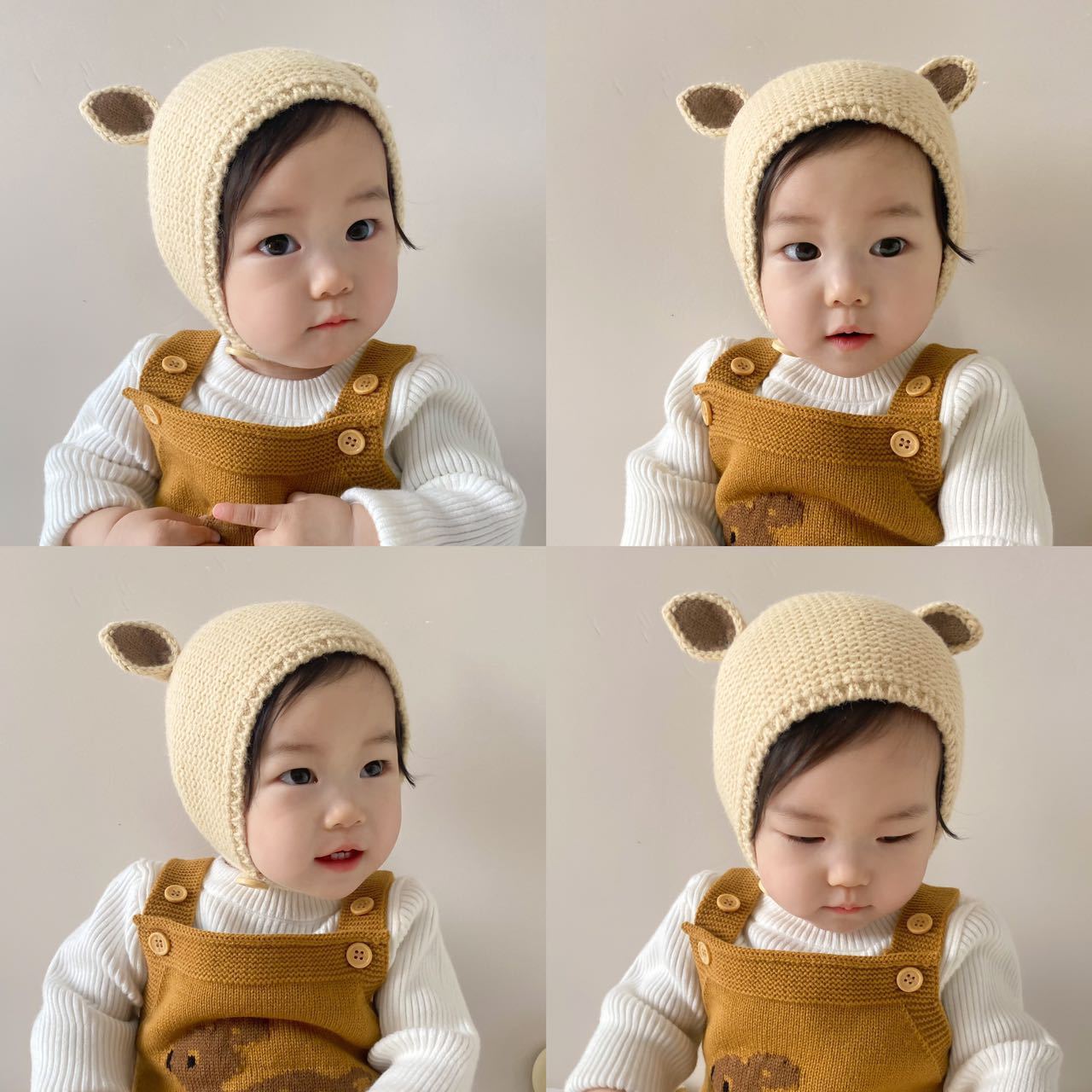 Baby Knitted Winter Hat – Warm Acrylic Dome Cap with Ear Protection for Infants