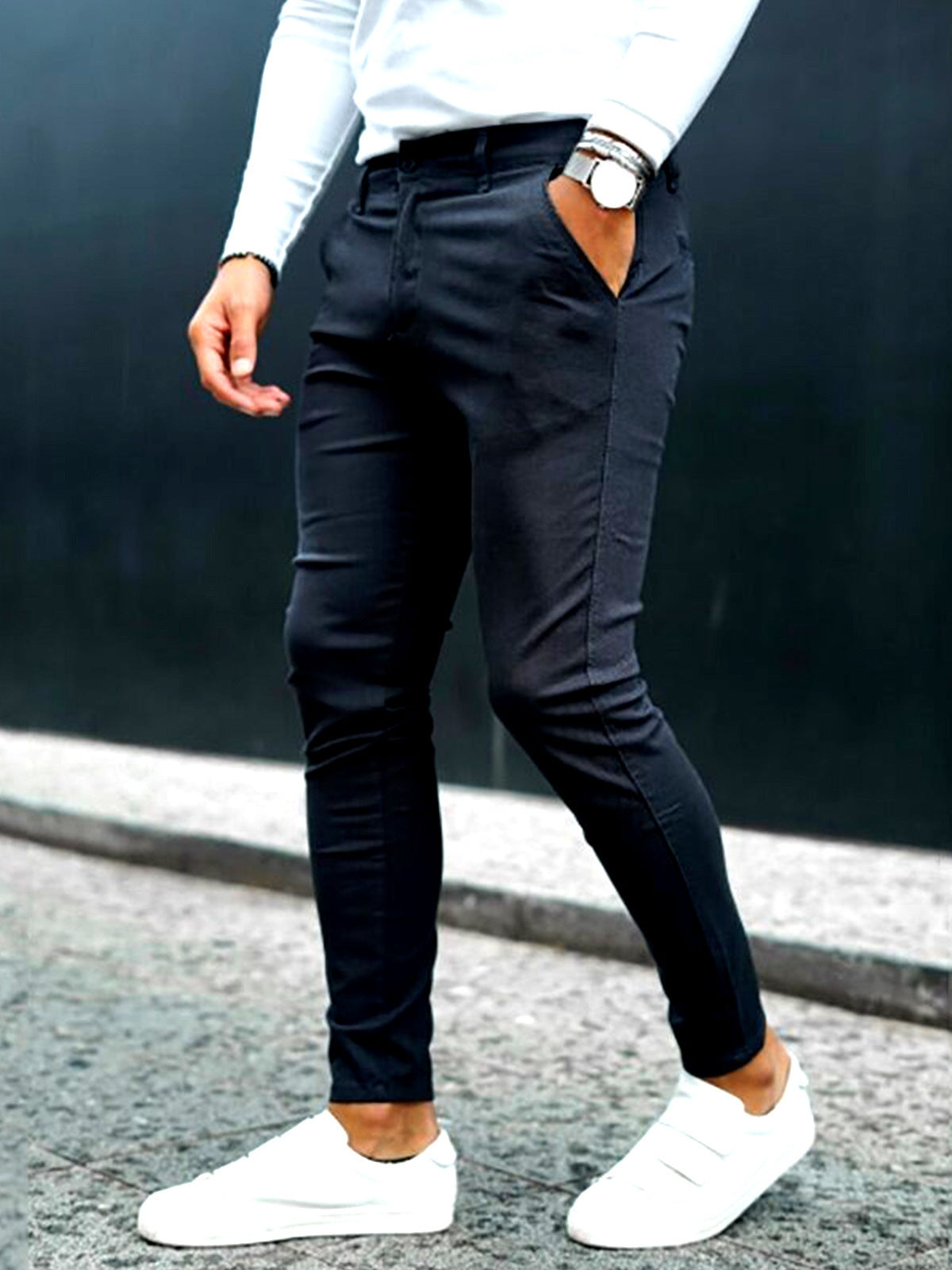 Men’s Slim Fit Suit Pants – Lightweight Summer 3D Printed Trousers