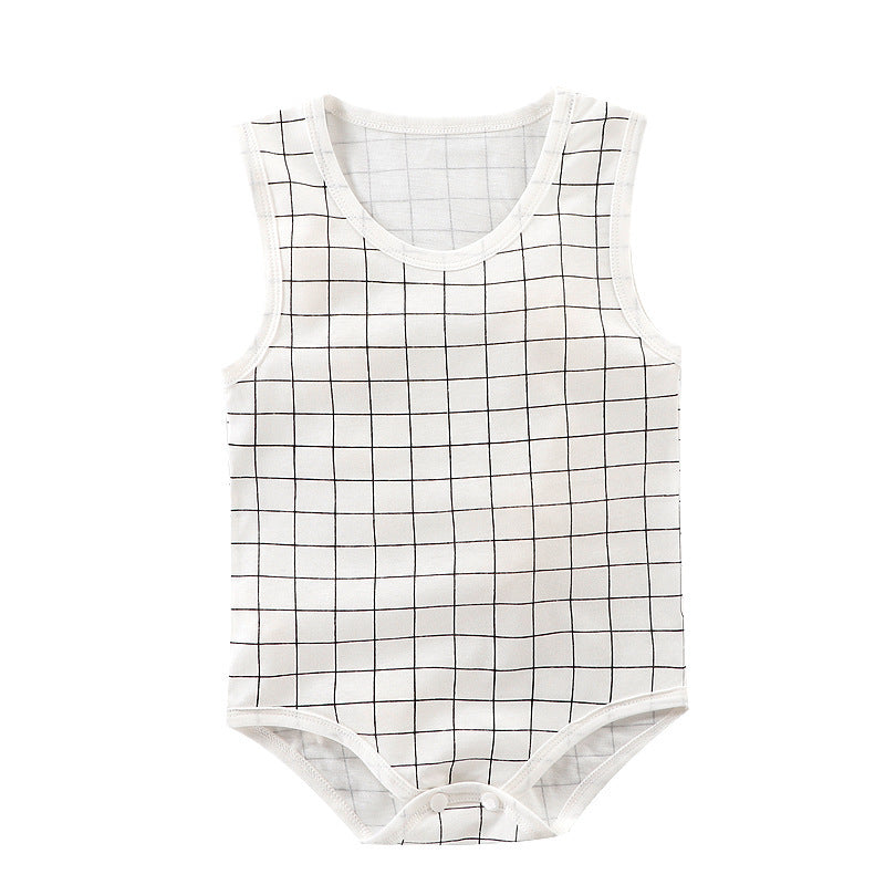Triangle Sleeveless Baby Bodysuit – Cotton Infant Climbing Romper
