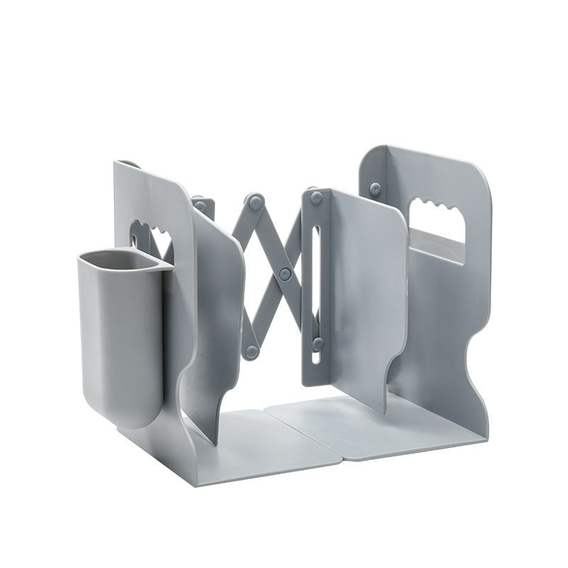 Stainless Steel Retractable Bookends With Pen Holder