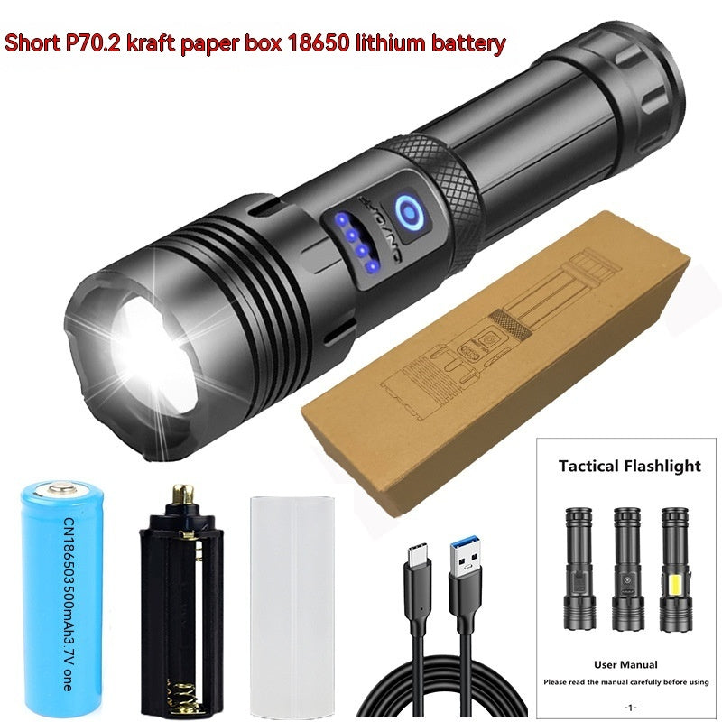 Strong Light Flashlight Outdoor Camping Emergency Rechargeable