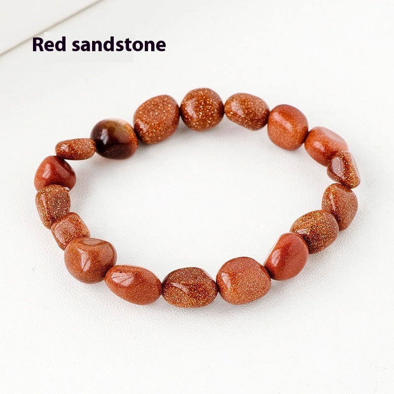 Natural Amethyst Large Particle Gravel Rolling Stone Bracelet