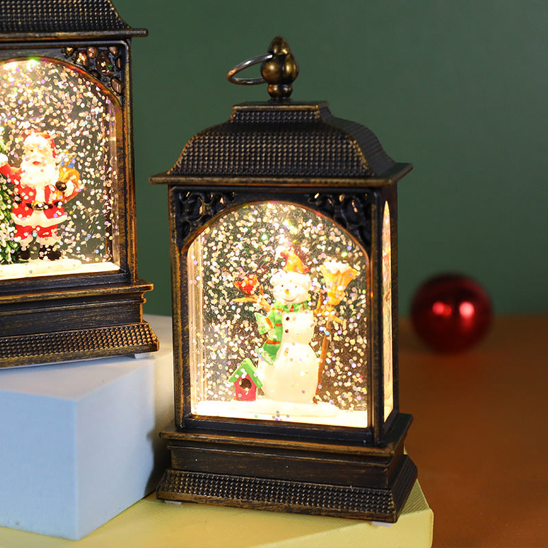 Christmas Luminous Water-Filled Storm Lantern Desktop Decoration