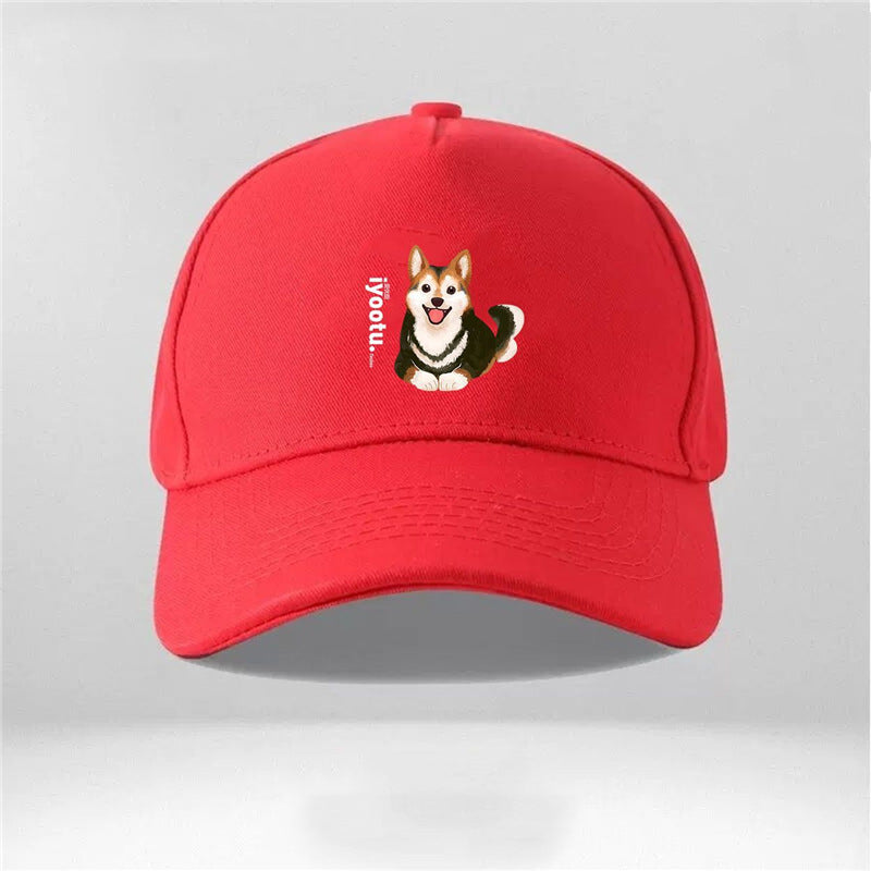 Cartoon Dog Shiba Inu Couple Peaked Cap for Men and Women – New Trendy Adjustable Hat