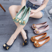 Women's Sandals Solid Color Flat Fashion Buckle Bow Summer Outdoor Casual