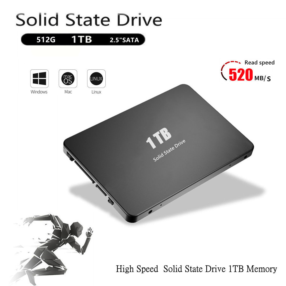1TB 2.5″ SATA III SSD – Up to 560MB/s, 7mm Internal Drive for Laptop & Desktop