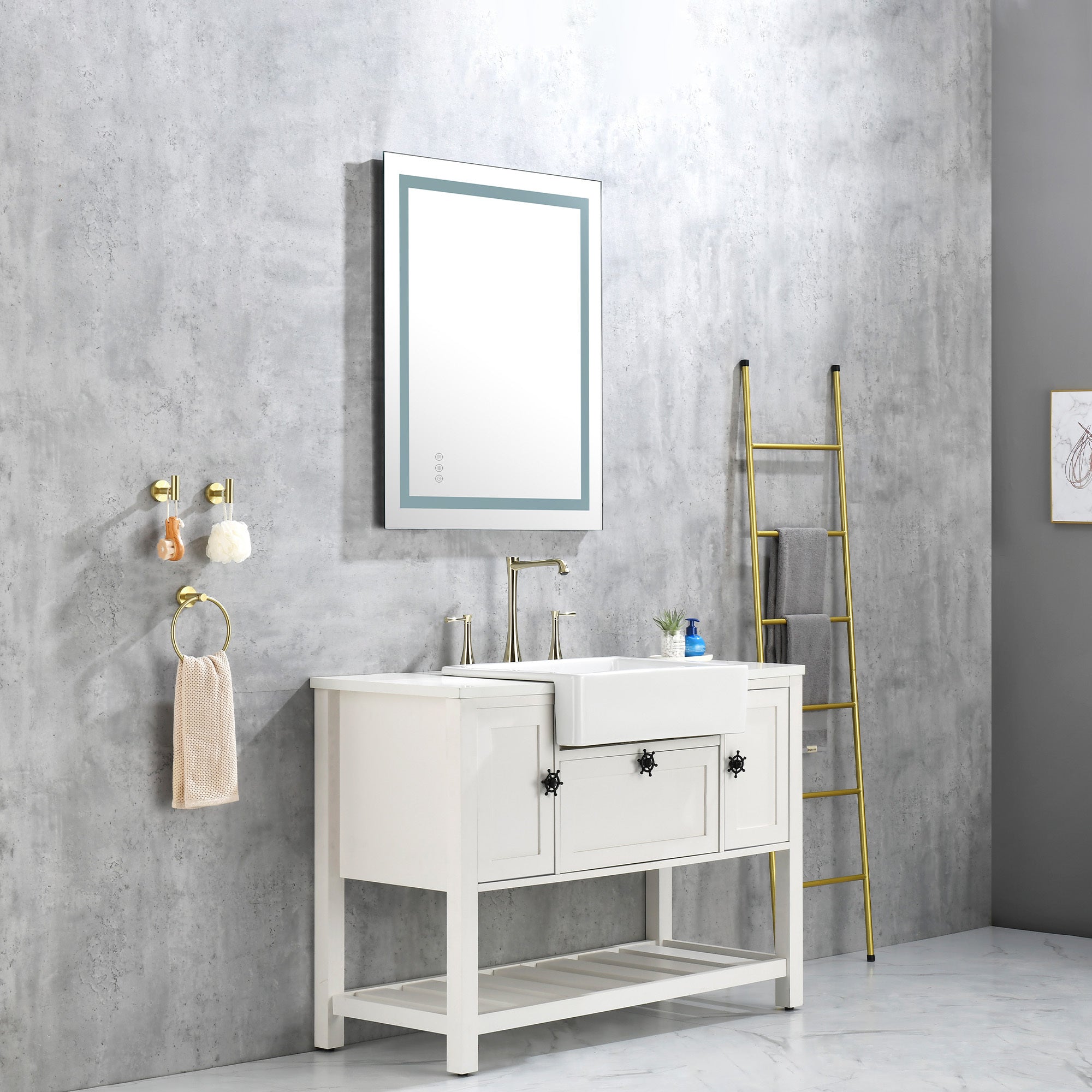 36x28 LED Bathroom Vanity Mirror with Lights & Anti-Fog