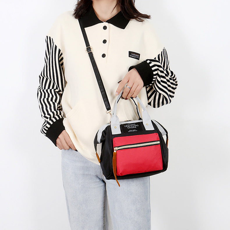 Women's Mini Oxford Shoulder Backpack Compact Mommy Bag